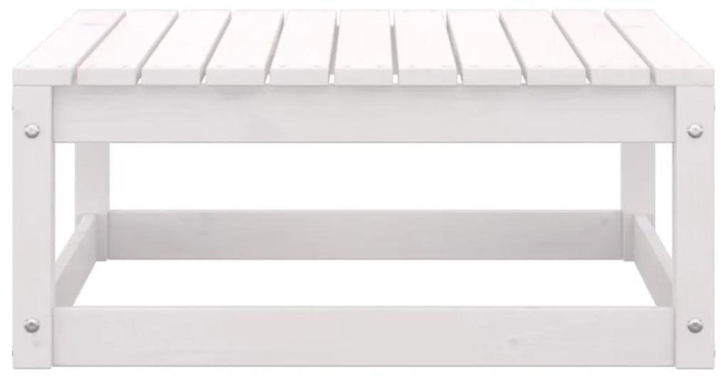 Taburet de gradina, alb, 70x70x30 cm, lemn masiv de pin Alb, suport pentru picioare, 1