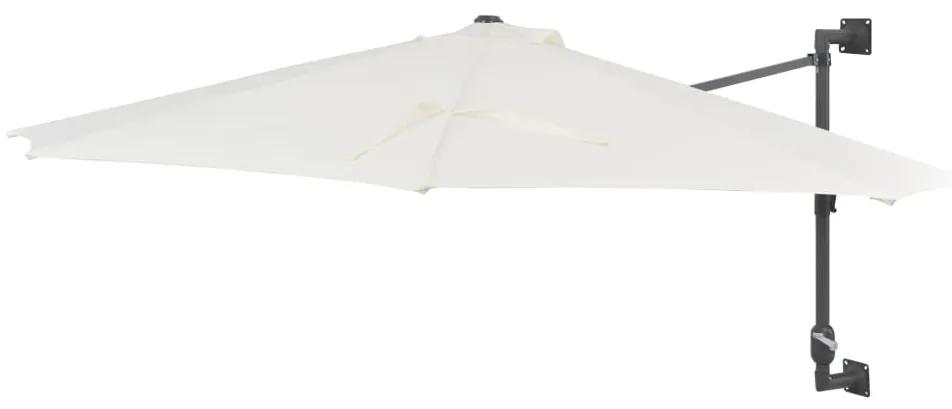 vidaXL Umbrelă soare, montaj pe perete, stâlp metalic, 300 cm, nisipiu