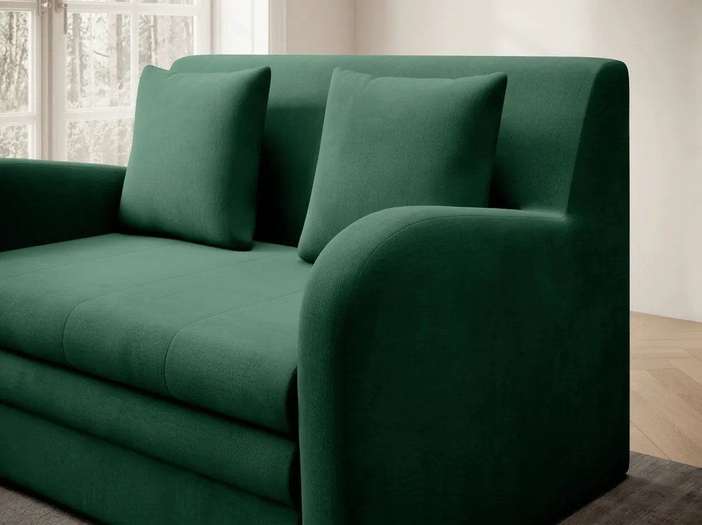 Canapea extensibila cu 2 locuri ARIO NUBE, verde inchis