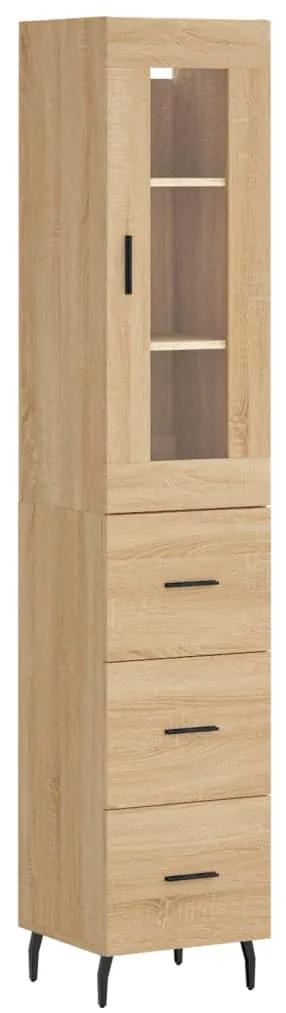 3199252 vidaXL Dulap înalt, stejar sonoma, 34,5x34x180 cm, lemn prelucrat