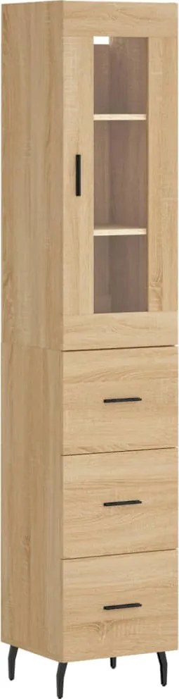 vidaXL Dulap înalt, stejar sonoma, 34,5x34x180 cm, lemn prelucrat