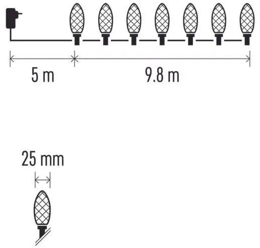Instalație LED de Crăciun de exterior 50xLED/8 funcții 14,8 m IP44 alb cald