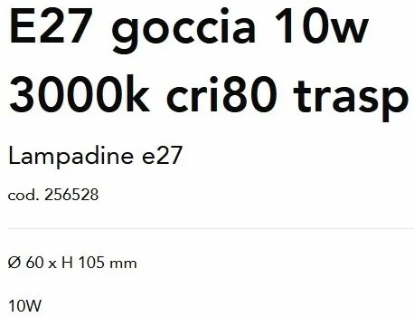 Bec LED, E27 10W 3000K cri80 transparent