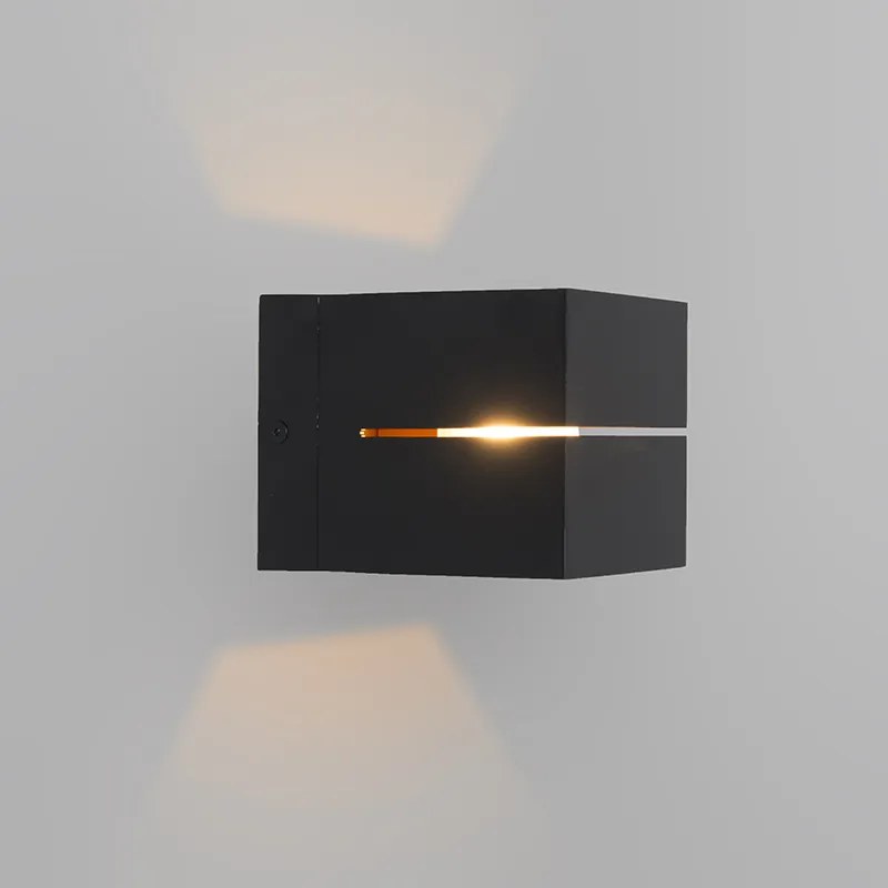 Set de 2 aplice negre cu interior auriu 9,7 cm - Transfer Groove