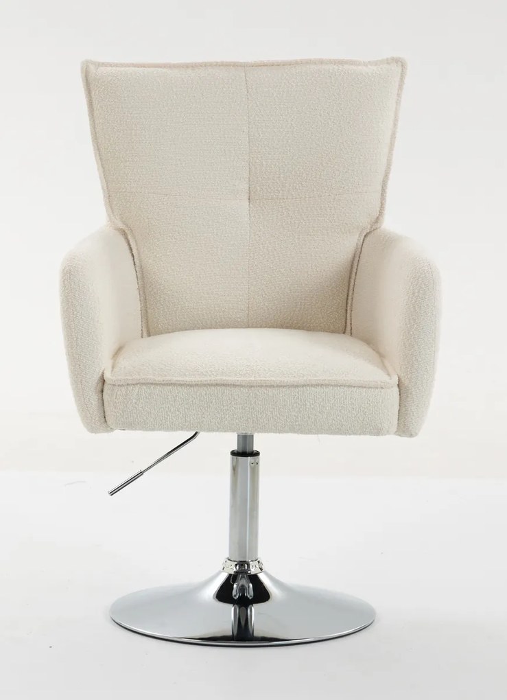 HR250N Scaun Crem Boucle Bază Cromata