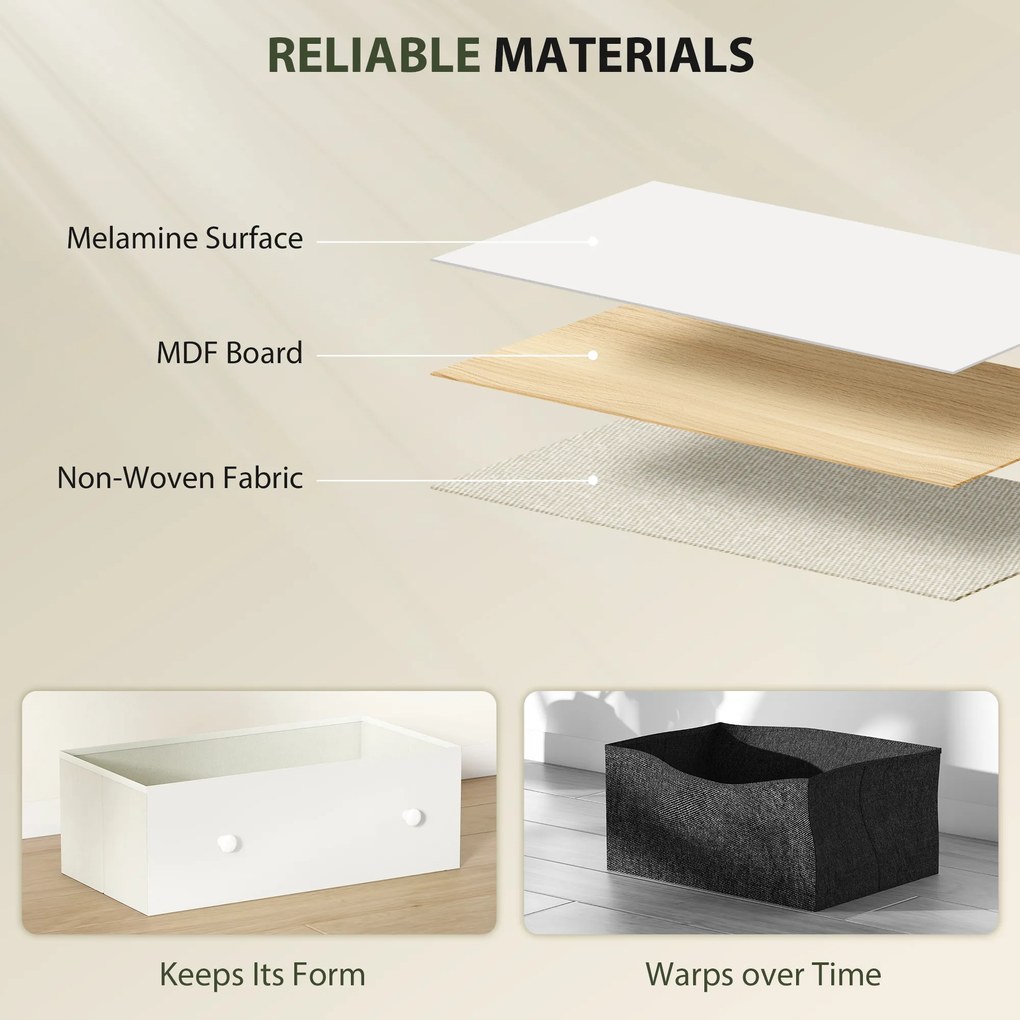 HOMCOM Comodă cu 6 sertare pentru dormitor, alb și gri | Aosom Romania