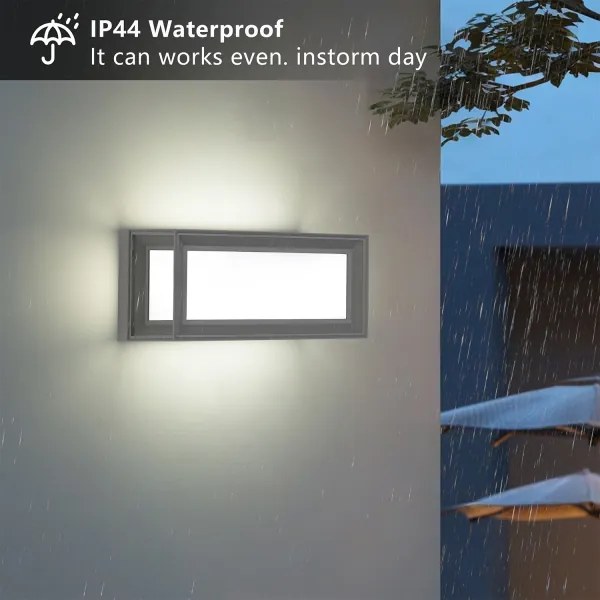 Brilagi - Aplica LED de exterior cu senzor PARKER, 12W, 230V, gri, IP44