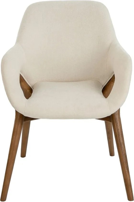 Scaun modern design italian, Lemn, Tesatura, Beige