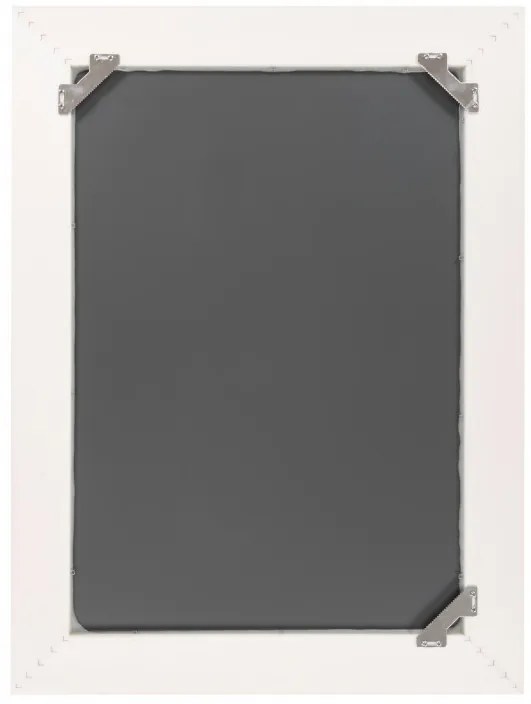 Oglinda dreptunghiulara cu rama din polistiren alba/argintie Harper, 79cm (L) x 59cm (L) x 1,8cm (H)