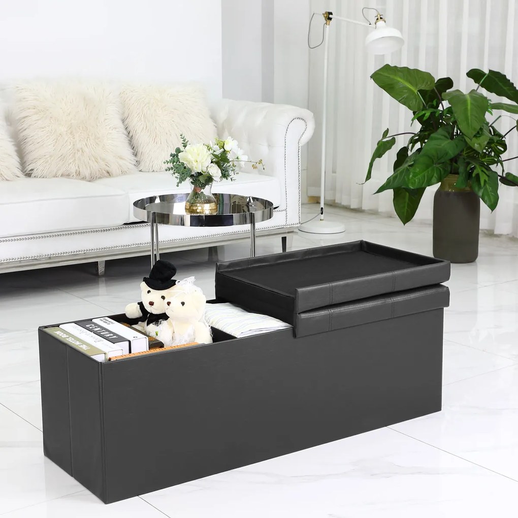 Deuba Cutie depozitare cu capac rabatabil 80x40x40cm - neagra