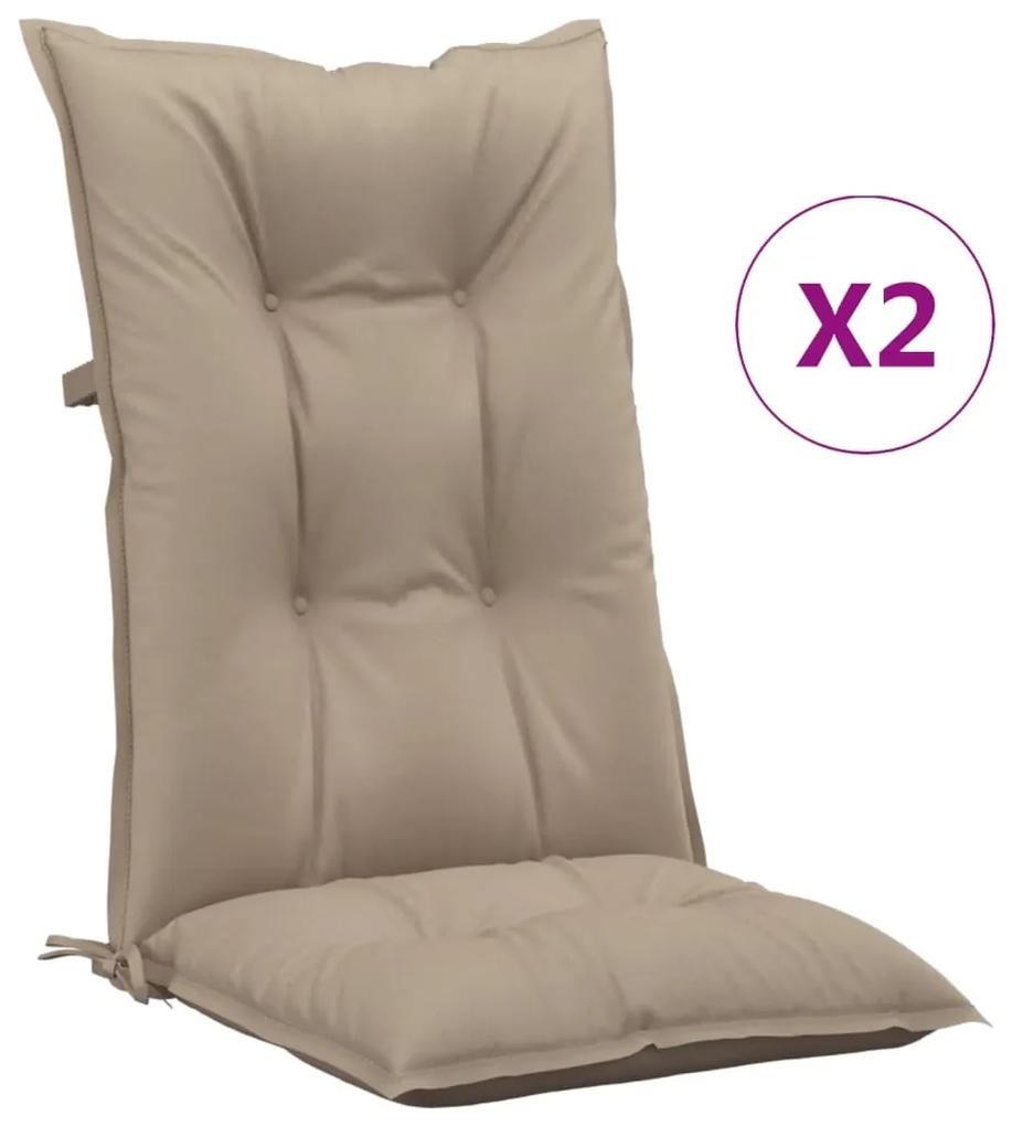 Perne pentru scaun de gradina, 2 buc., gri taupe, 120x50x7 cm 2, Gri taupe, 120 x 50 x 7 cm