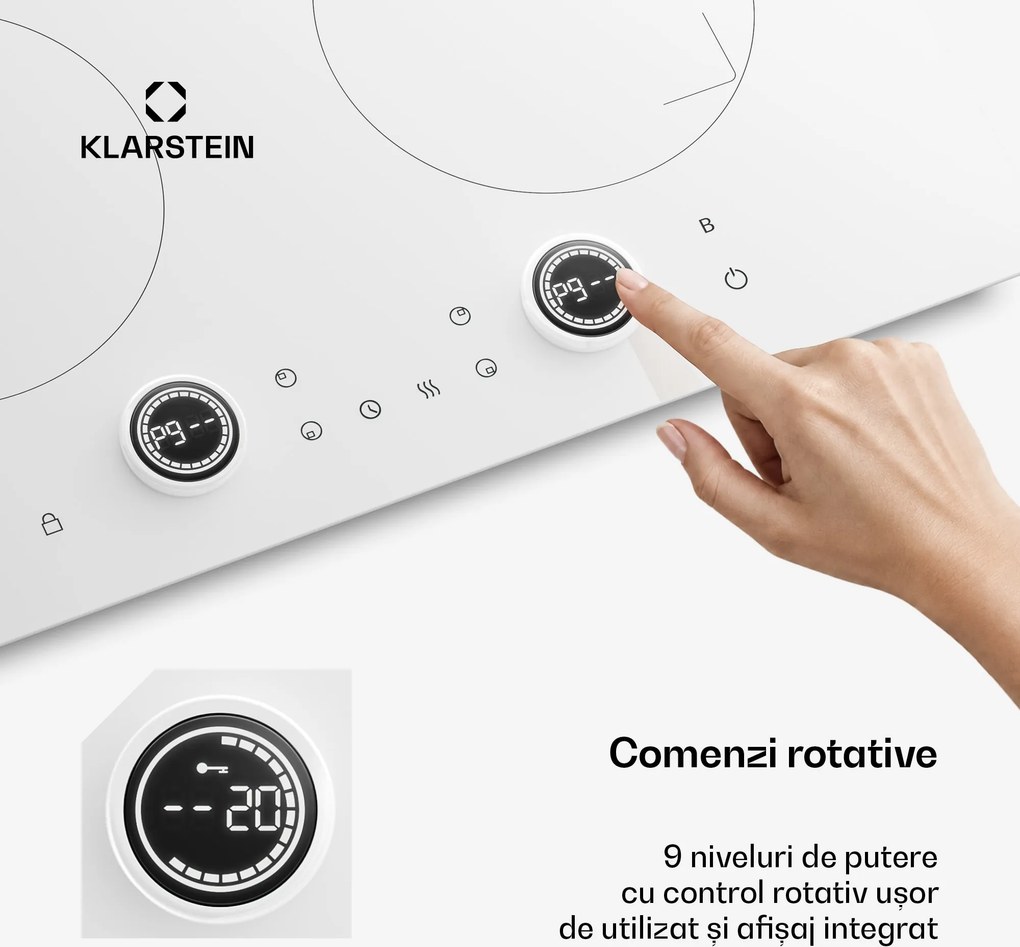Klarstein Neotouch plită cu inducție | Modernă și puternică | 4 zone de gătit | 9 trepte | 7200 W | 60 cm