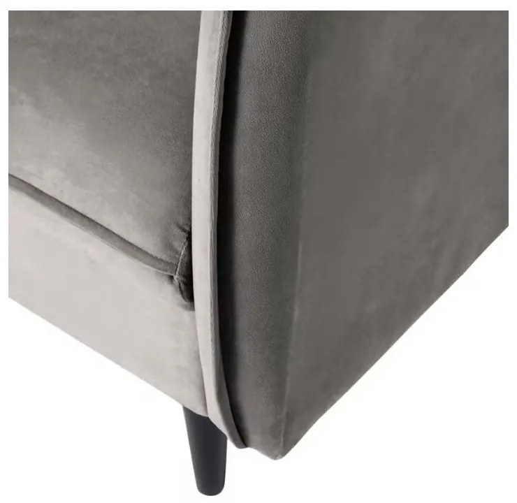 Canapea gri cu tapițerie din catifea 203 cm Juli – Ropez