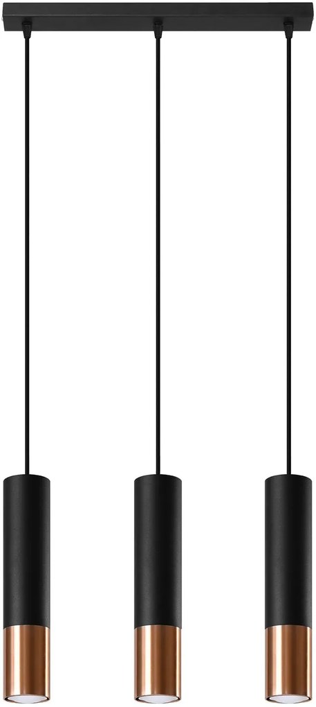 Sollux Lighting Loopez lampă suspendată 3x40 W negru SL.0948