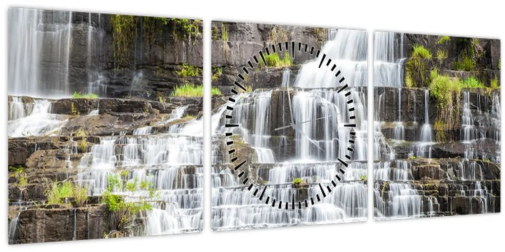 Tablou - Cascadă (cu ceas) (90x30 cm)