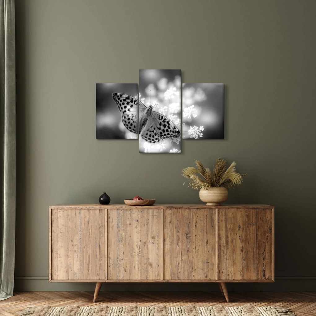 Tablou - Detailu cu fluture care polenizează floare (90x60 cm)