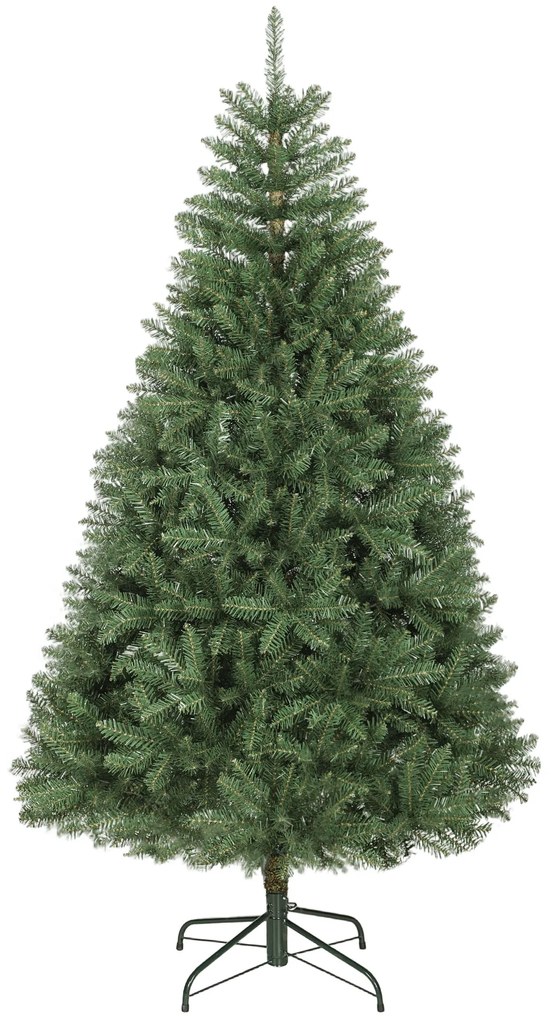 HOMCOM Brad Artificial de Crăciun de 180 cm, Brad de Crăciun Fals cu Ramuri Dense pe Balama, Bază Metalică Pliabilă, Structură pe Secțiuni Ușor de Asamblat, Verde | Aosom Romania