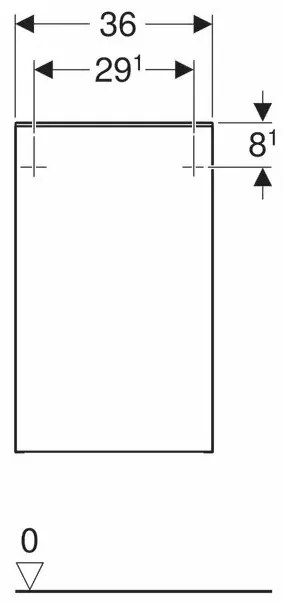 Dulap mediu suspendat Geberit Smyle Square alb 1 usa opritor dreapta 36 cm