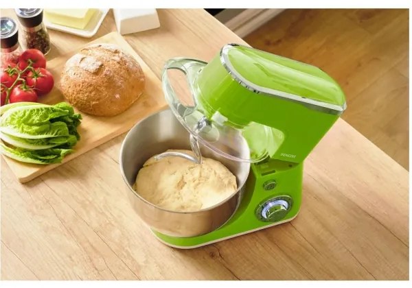 Sencor - Robot de bucătărie cu bol din oțel inoxidabil, 1300 W/230 V, verde