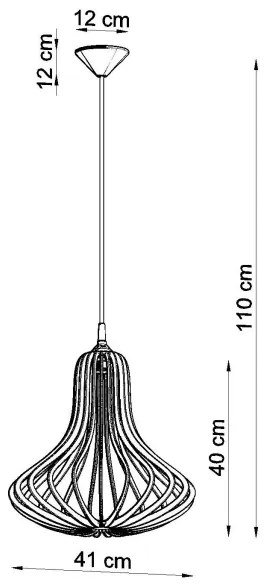 Lustră pe cablu ELZA 1xE27/60W/230V