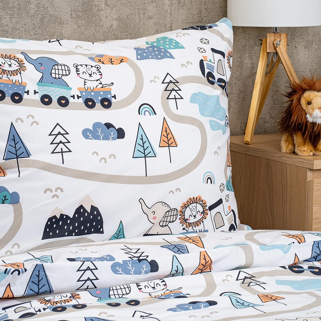 Lenjerie de pat pentru copii din bumbac 4Home Happy train, 140 x 200 cm, 70 x 90 cm, 140 x 200 cm, 70 x 90 cm
