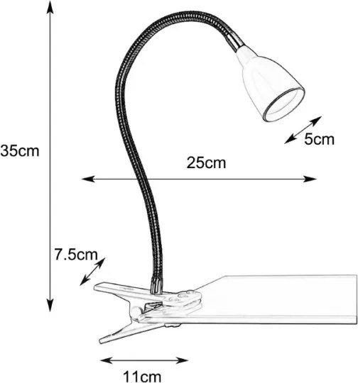 Lampă de masă LED cu clemă Markslöjd 106091 TULIP LED/3W/230V albă