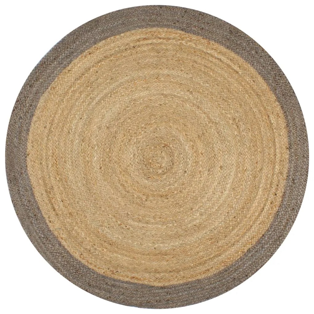 vidaXL Covor manual cu margine gri, 120 cm, iută