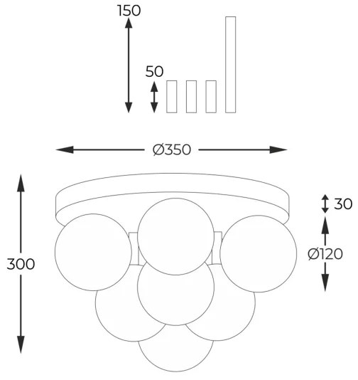 Lustră aplicată Zuma Line 5646 ALI 7xG9/40W/230V