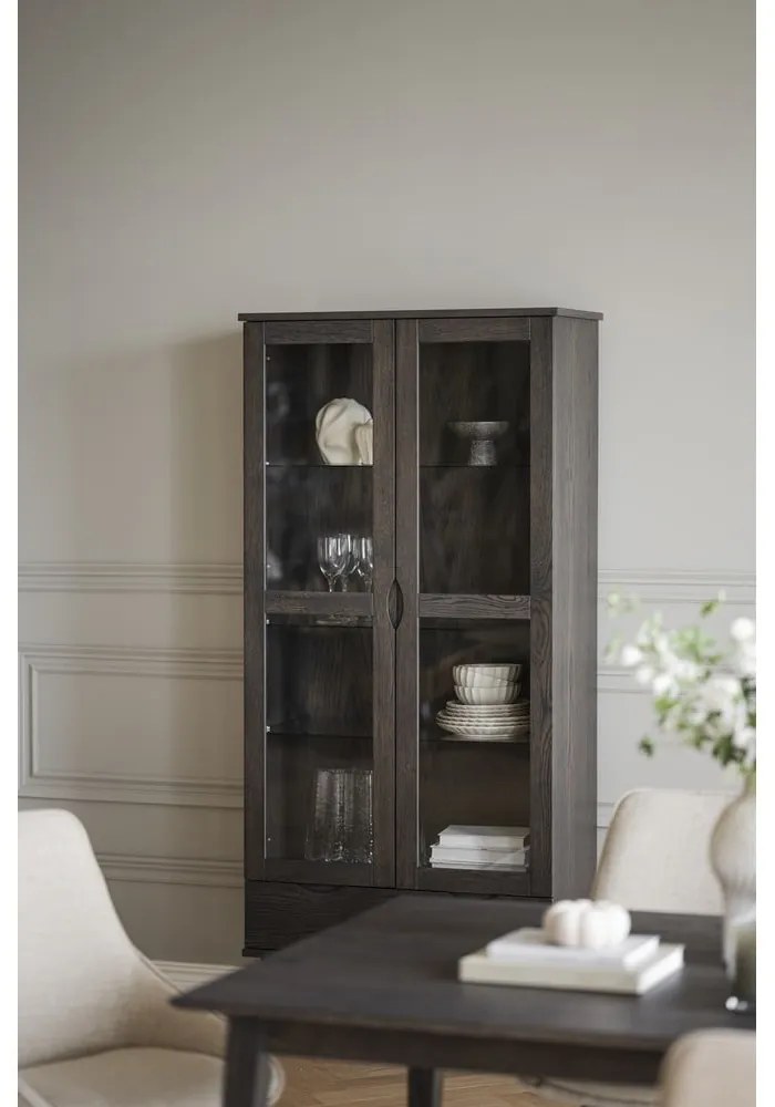 Vitrină maro cu aspect de lemn de stejar 82x185 cm Filippa – Rowico