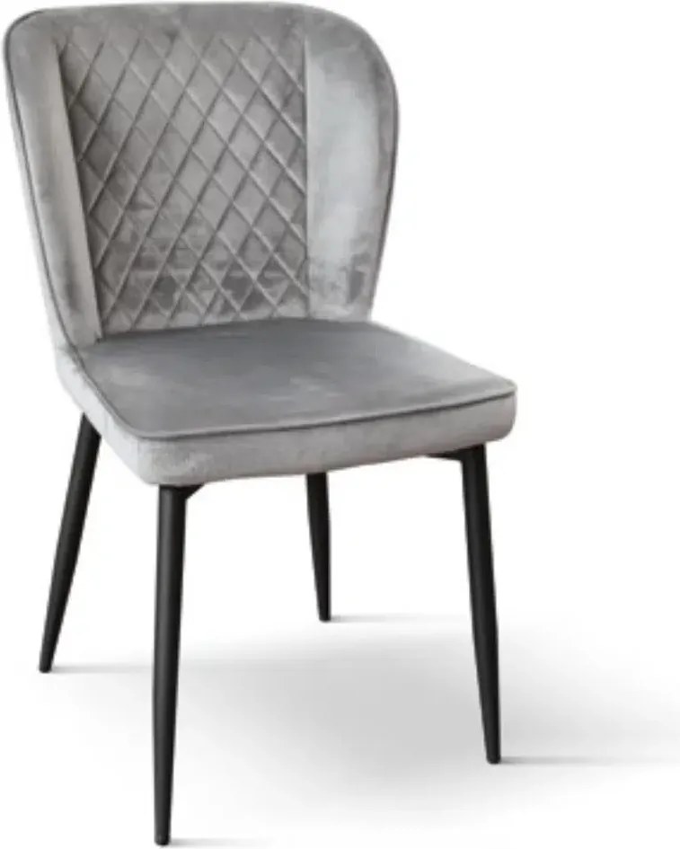SET 4 Scaune Manta, structura metalica, catifea - STANDARD - NEGRU - ALBASTRU - CATIFEA