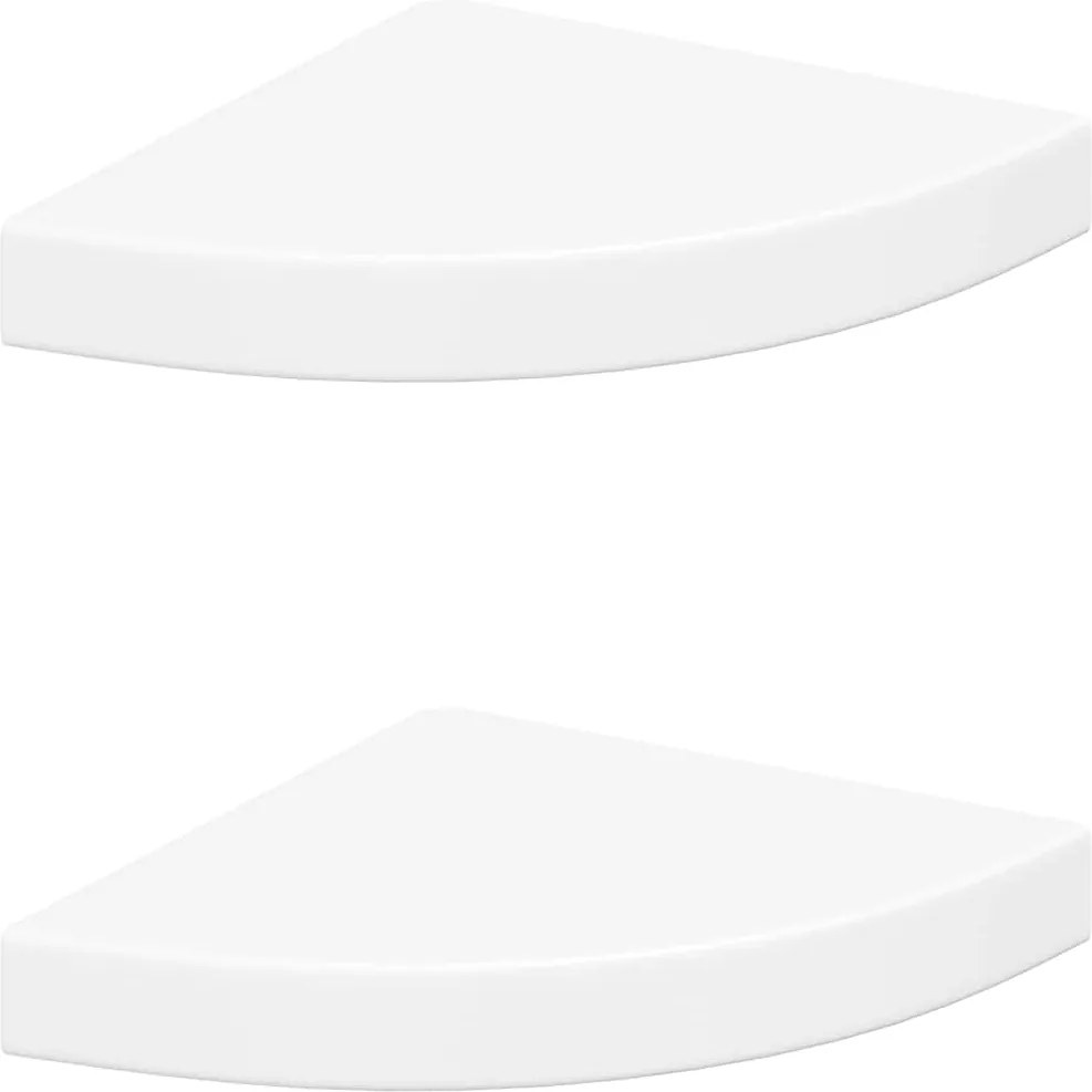vidaXL Rafturi colțar de perete, 2 buc., alb, 25 x 25 x 3,8 cm, MDF