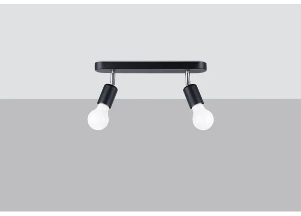 Spot FORNES 2xE27/60W/230V negru Sollux SL.1121