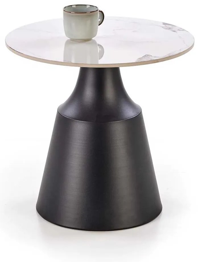 Măsuță de cafea Xyla, marmură / negru