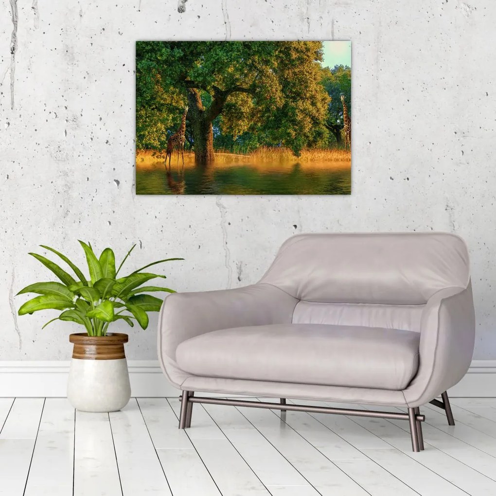 Tablou cu girafe în natură (70x50 cm)
