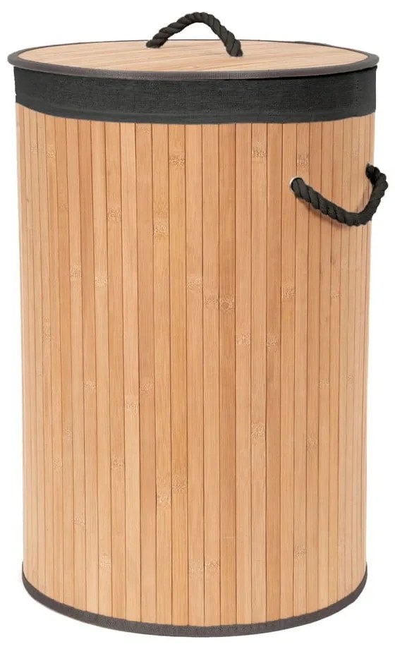 Coș de rufe în culoare naturală din bambus 70 l Bamboo – Compactor