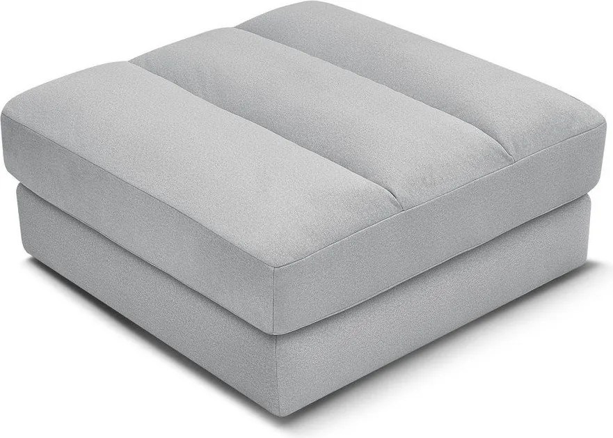 Taburet gri deschis cu tapițerie din catifea Sierra – Bobochic Paris