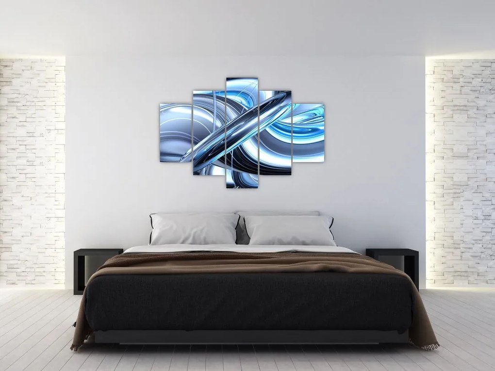 Tabloul cu abstracție albastră (150x105 cm)