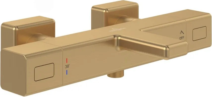 Baterie cada-dus termostatata Villeroy&Boch Angular auriu periat