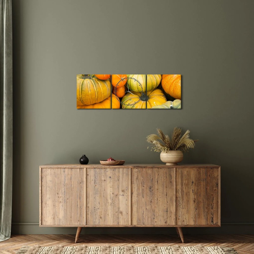 Tablou - Dovleac de toamnă (cu ceas) (90x30 cm)