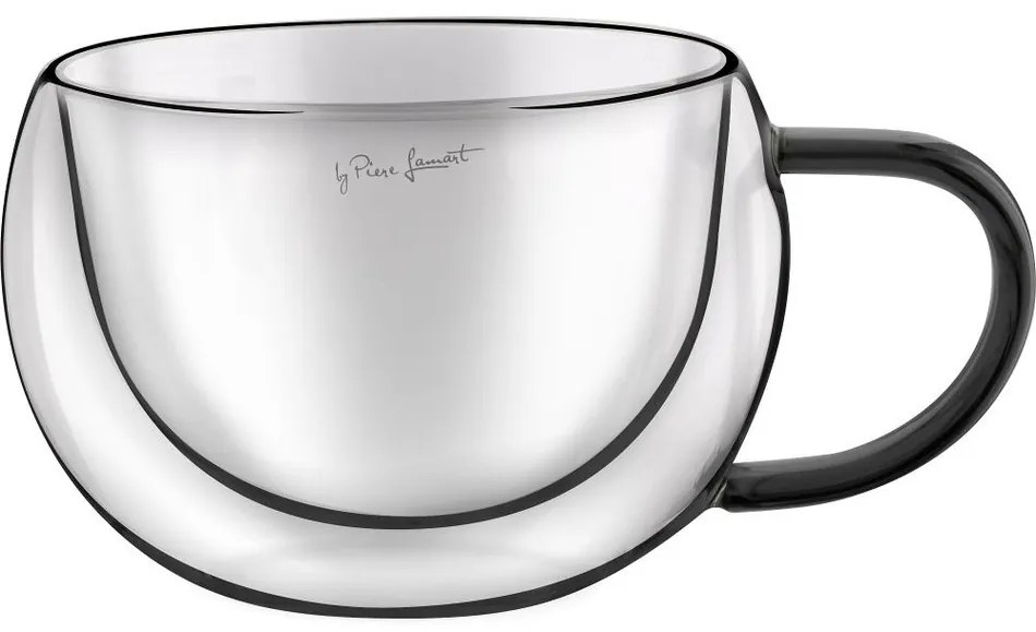 Lamart LT9114 Set de 2 pahare pentru cappuccinoVaso, 270 ml, negru