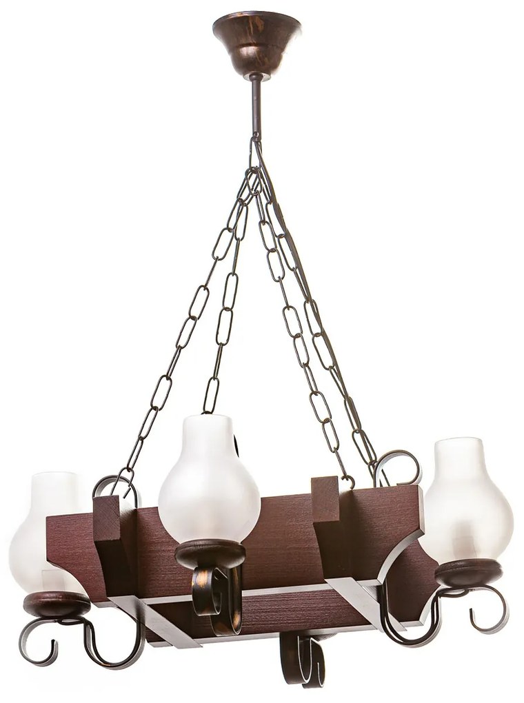 Candelabru rustic fabricat manual din lemn dim.50x50cm, 4 brate Queen WOOD-QU-SP4