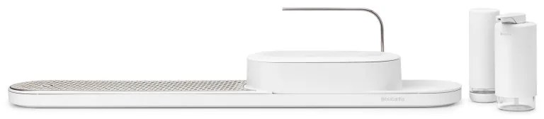Organizator chiuveta Brabantia SinkStyle 1008497, 4 piese, Finisaj mineral, Rezistent la coroziune, Alb