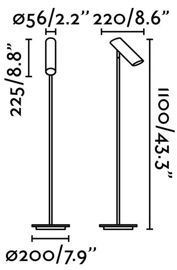 Lampadar design modern minimalist LINK III bronz