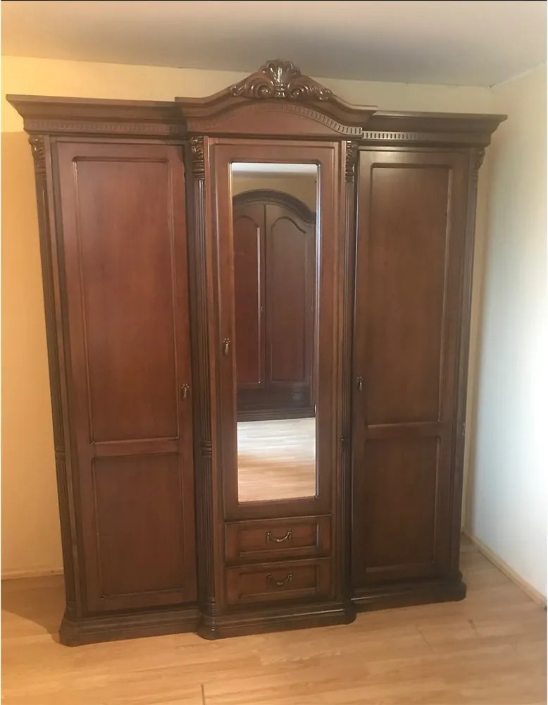 Dulap lemn masiv Briston 3 usi 2 sertare: L 178 x A 65 x H 233 cm