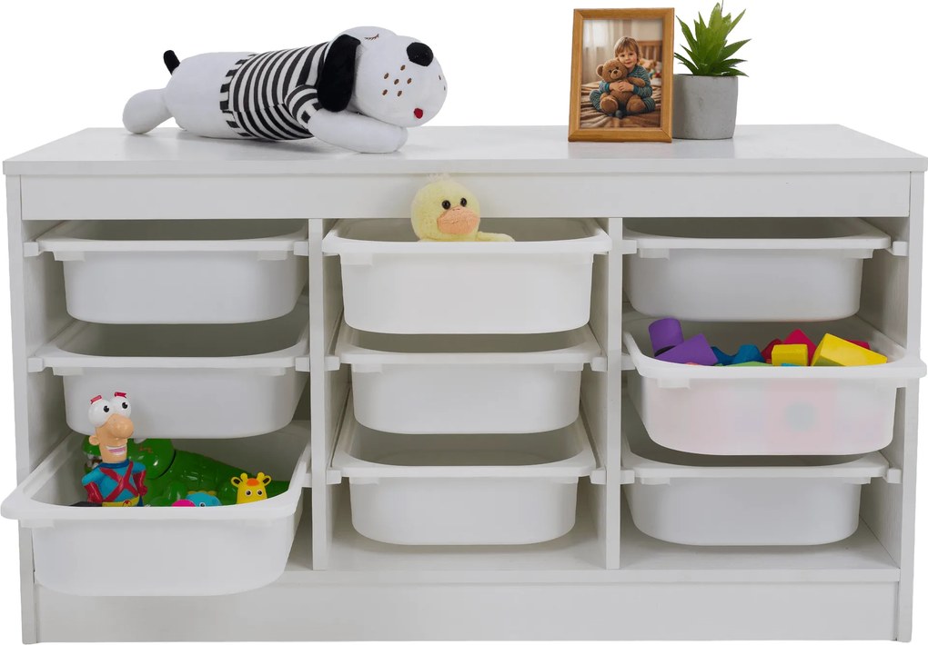 Organizator cu cutii de depozitare, alb, TRIMAL