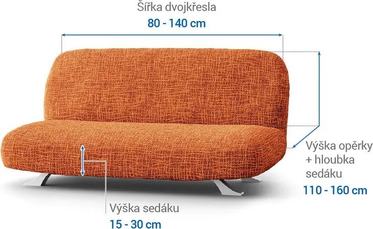 Gaico Huse cu două elastice GRAFITI NOU cărămizie 2fotoliu cu manere de lemn (l. 80 -140 cm)