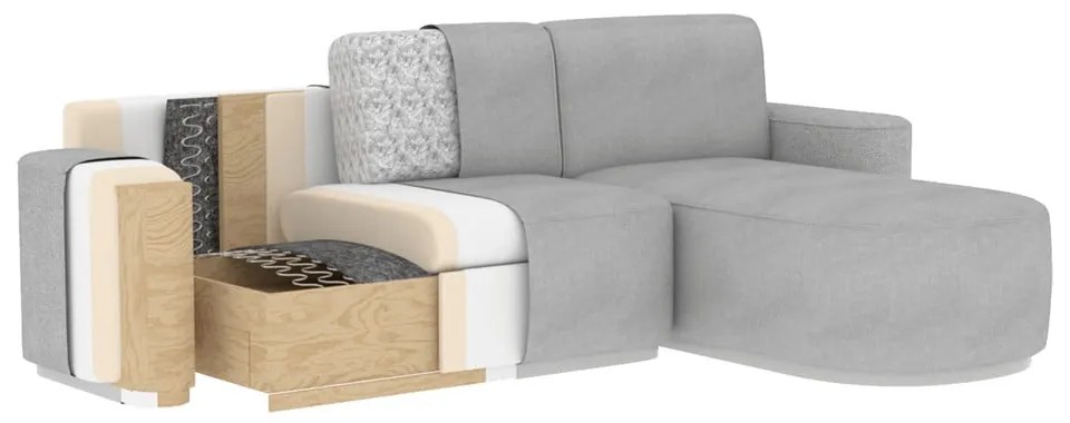 Colțar verde extensibil/cu spațiu de depozitare cu tapițerie din chenille (cu colț pe partea stângă/cu șezlong) Aurumm – ELTAP