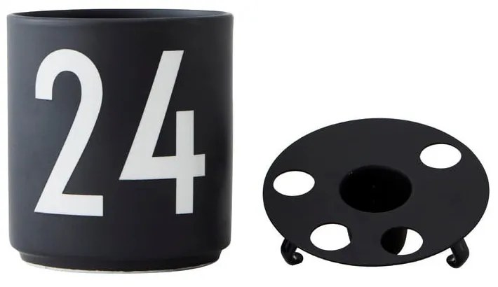 Sfeșnic negru din porțelan Design Letters