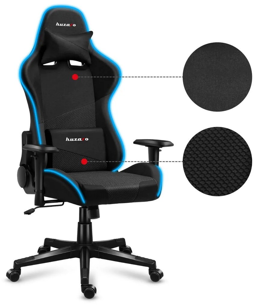 Fotoliu gaming Fusion 6.2 (negru + multicolor) (s osvetlením). 1087486