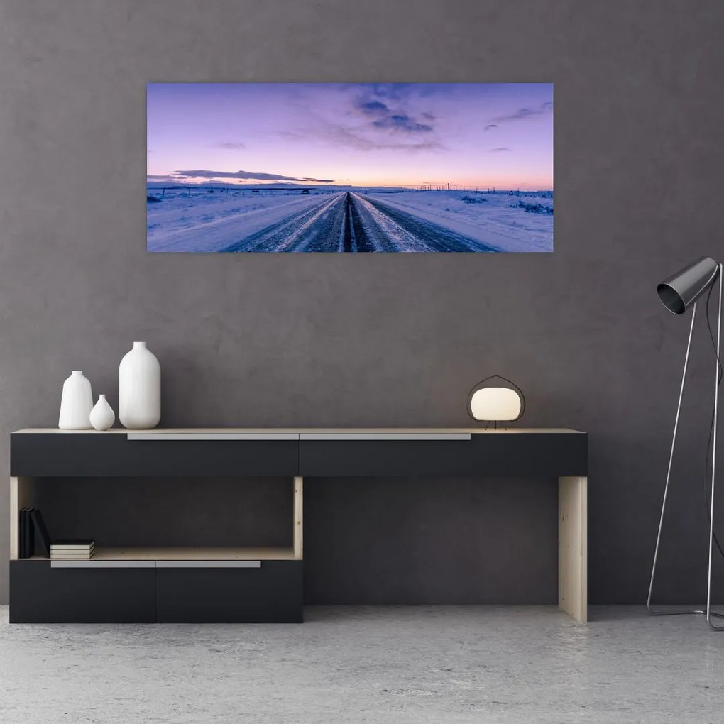 Tablou - autostrada iarna (120x50 cm)
